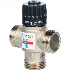 SVM-0020-164325 STOUT  Термостатический смесительный клапан для систем отопления и ГВС. G1 НР    20-43°С KV 1,6