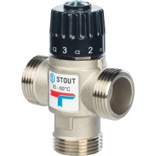 SVM-0020-166025 STOUT  Термостатический смесительный клапан для систем отопления и ГВС 1" НР   35-60°С KV 1,6